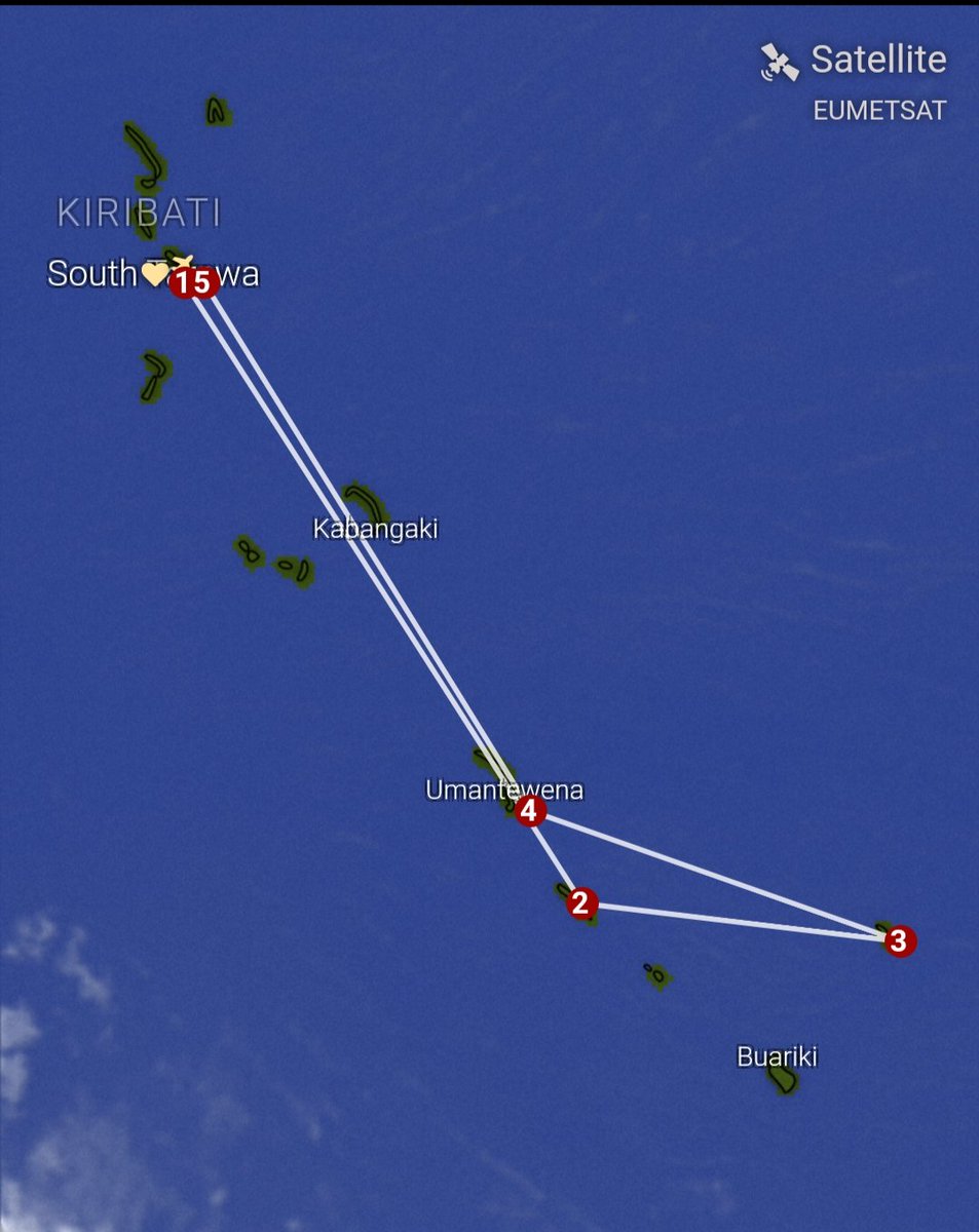 My 6am departure routing today ✈️ Tarawa - Tab North - Beru - Nonouti - Tarawa #Sunday #CharterFlight #Kiribati 🇰🇮