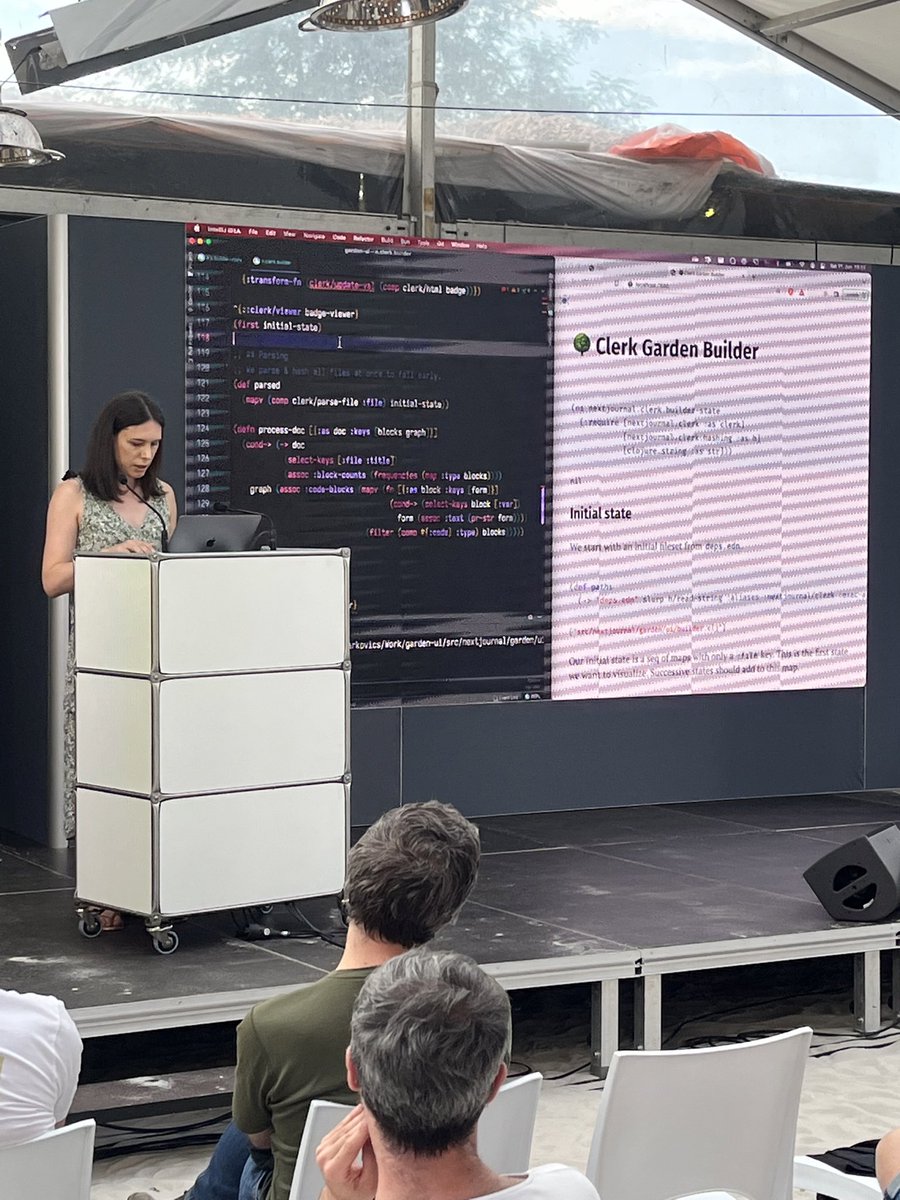 mkvlr's tweet image. And @unkai on turning data into ui, using the Clojurians favorite #clerk notebook, as you might have guessed. 💪 (shown here in the context of a super secret project) 🤫 #clojured