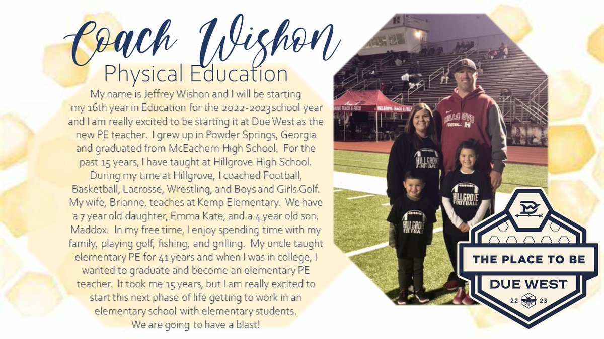 Welcome Coach <a href="/JeffreyWishon/">Jeffrey Wishon</a>! #dwtheplacetobee