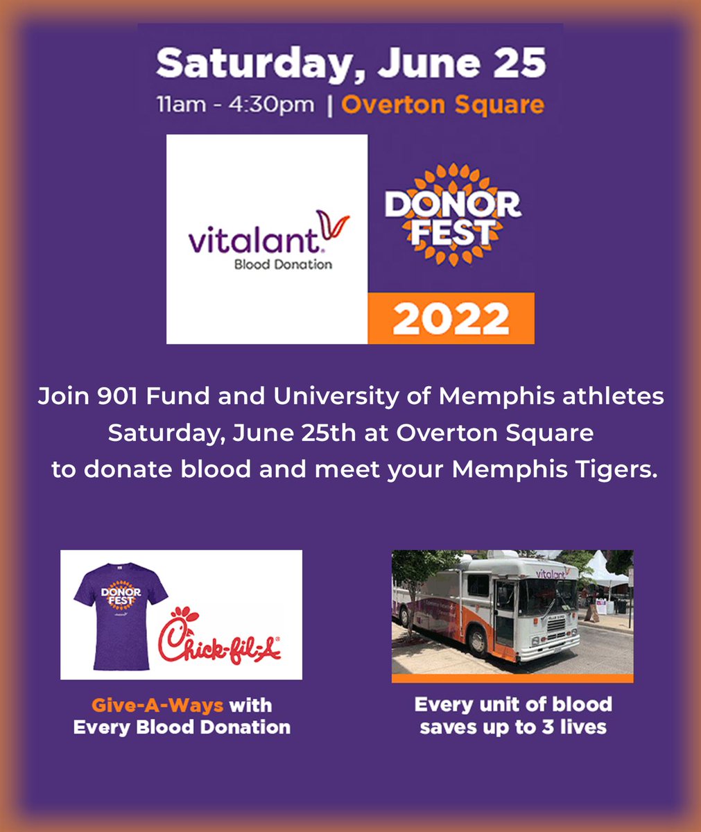 Hey, fans! Did you know you have the power to save a life? Join the fun at Donor Fest, Sat June 25, 11-4:30! Donate blood and get a free T-Shirt! Click here to make your appt: bit.ly/3O8mr2j #BecauseofYou #VitalantDonorFest2022 #DonateBlood