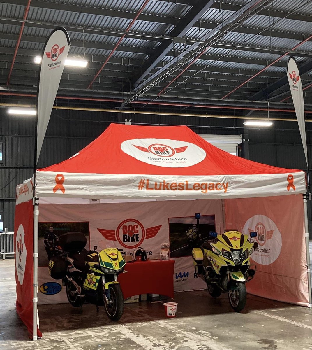 Another busy weekend for <a href="/DocBike_Staffs/">DocBike Staffordshire (#LukesLegacy)</a> #LukesLegacy. We are <a href="/staffsbiker/">Staffordshire Biker</a> breakfast <a href="/OfficialPVFC/">Port Vale Football Club</a> with some of the crew and we also have a crew <a href="/cosfordairshow/">RAF Cosford Air Show</a>. Thank you to all our volunteers we couldn’t do it without you 🧡🏍💨 👍🏻👏🏻