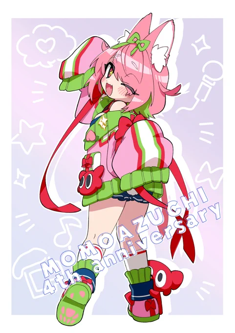 大遅刻だけど4周年おめでとう!
ツリーに透過があります🍑
#もっとももちゃんあーと #安土桃4周年 