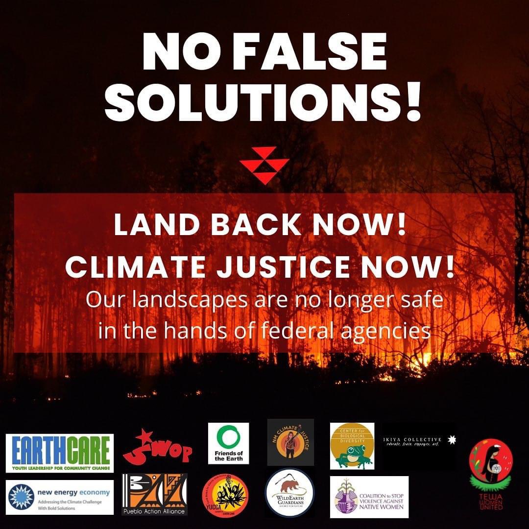 puebloalliance's tweet photo. 🚨CALL TO ACTION🚨

@POTUS and @GovMLG must address the violent production of oil and gas that is fueling climate catastrophe. 

Join us TODAY at the Santa Fe county/599 RailRunner parking lot #landback now! #climatejustice now! #waterback now! https://t.co/h5lttcp8Ws