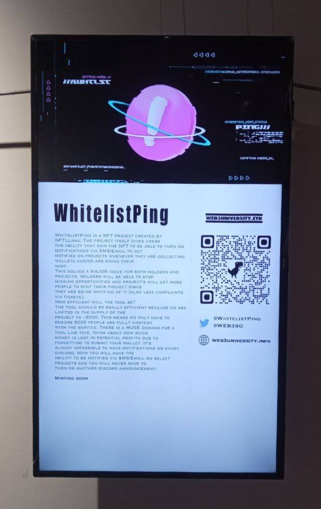 🎁 WHITELIST GIVEAWAY! 🎁

@Web3SG X <a href="/WhitelistPing/">WhitelistPing by LlamaLabs</a>

We will be giving away:
• 🎟 5x WL spot for Whitelist Ping

To enter:
• Follow <a href="/WhitelistPing/">WhitelistPing by LlamaLabs</a>, @Web3SG, <a href="/milomonk/">milOmONk 🔮</a>, <a href="/immakookie/">Immakookie.hl 🍪</a> 
• Retweet + Like this post
• Tag 3 friends
• Ends in 36 Hrs