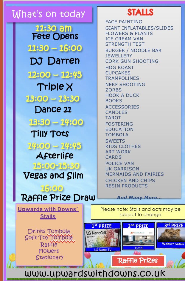 upwardsdowns's tweet image. Up dated list of entertainment and stalls for our Funday on 17th July at The Link in Harlow. Look forward to seeing you all there xx