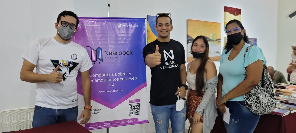 NearEducation's tweet photo. ¿Estas en Valencia o cerca? Vente aquí estamos en el stand de @NearBookshop, presentes en la 17ª Feria Internacional del Libro, invitando a los escritores a entrar en el mundo de la #Blockchain y #NFTs 
@andresdom2004 @LeynerAponte @Adamesnicoleee @arevalomariae @ArturoADelante https://t.co/QDHNxB2b4g