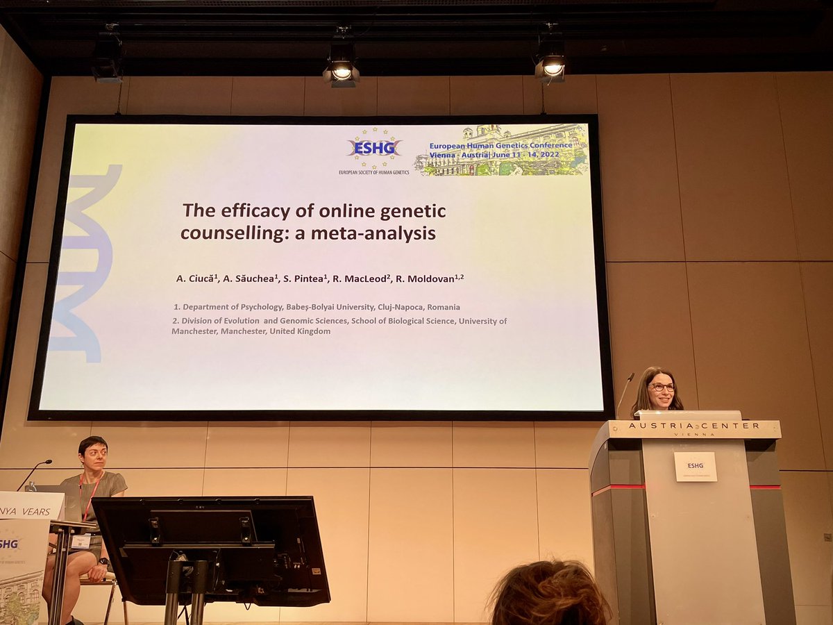 Fantastic presentation from @AndradaCiuca showing that online genetic counselling has comparable results to face-to-face sessions. Much needed & encouraging post-pandemic data! #ESHG2022