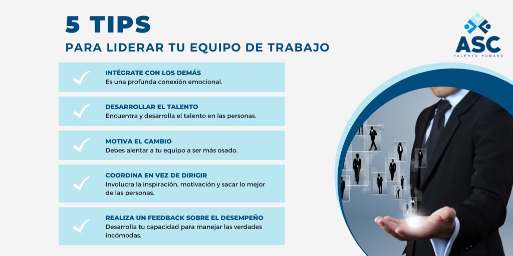 GRUPOASC_PERU's tweet photo. 💡 ¿CÓMO LIDERAR TU EQUIPO DE TRABAJO?
#TipASC #TipLaboral #liderazgo #trabajoenequipo https://t.co/bH3zbRqP42