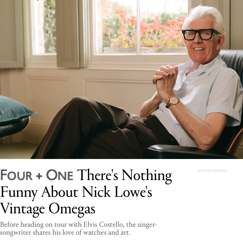 Will_Birch's tweet photo. Nick Lowe talks wristwatches (and art) 
@HODINKEE @NickLoweBio #omega #hodinky #wristwatch #watchnews #nicklowe #timepiece https://t.co/CtXAr6NpYp