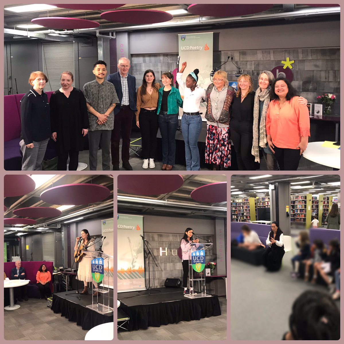 Such a great afternoon was had in the JJL! Thank you so much to our poets, musician and storyteller for sharing their beautiful creativity with us all. #UCDFestival