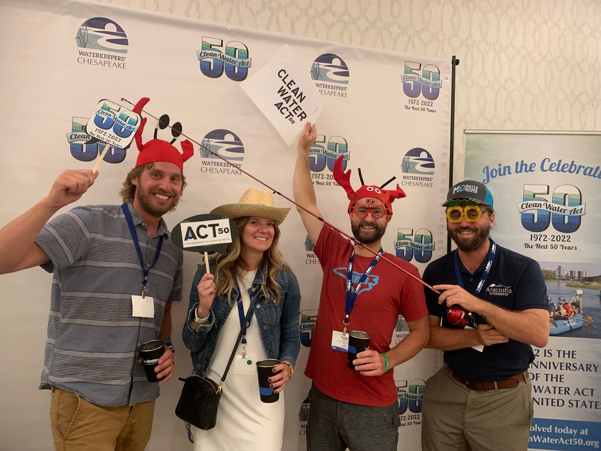 WaterkeepersCP's tweet photo. Celebrating the #cleanwateract at @Waterkeeper conference! #CWA50 #act50 @BlueWaterBmore @ACT4Bays @AnacostiaRrkper @ChoptankRK @MtnTrue @MOWaterkeeper https://t.co/YbhLwR0KZv