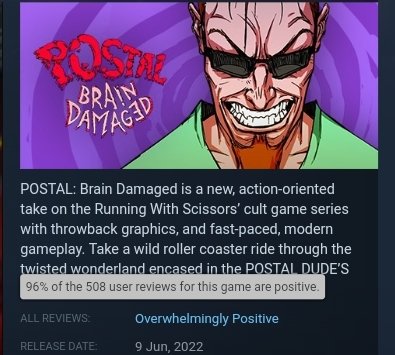 HYPERSTRANGE's tweet photo. 2 days in #postalbraindamaged got into the 'Overwhelmingly Positive' rewiew tier on #Steam.

🧠BUY BUY BUY: https://t.co/AKGMFsyhop🧠

And that's our #screenshotsaturday  for this week. Thank you!!! https://t.co/LUMSh9Wlid