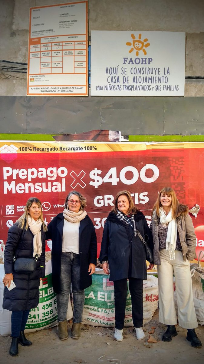 SusanaRueda's tweet photo. Con la diputada provincial @RosanaBellatti estuvimos visitando la obra que lleva adelante la Fundación Argentina OncoHematológica Pediátrica #faohp https://t.co/89MXuRhbYU