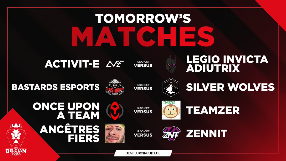 lolesportsbe's tweet photo. What a day! The Groups are finally over and we have our schedule for tomorrow! 👀 #BT2022

See you then @ActiVitE_eSport @Legio_Invicta @BTEsportsGG @SilverWolvesEUW @ouat_lol #Teamzer #AncêtresFiers @zennit_gaming https://t.co/35wR9nkvFD