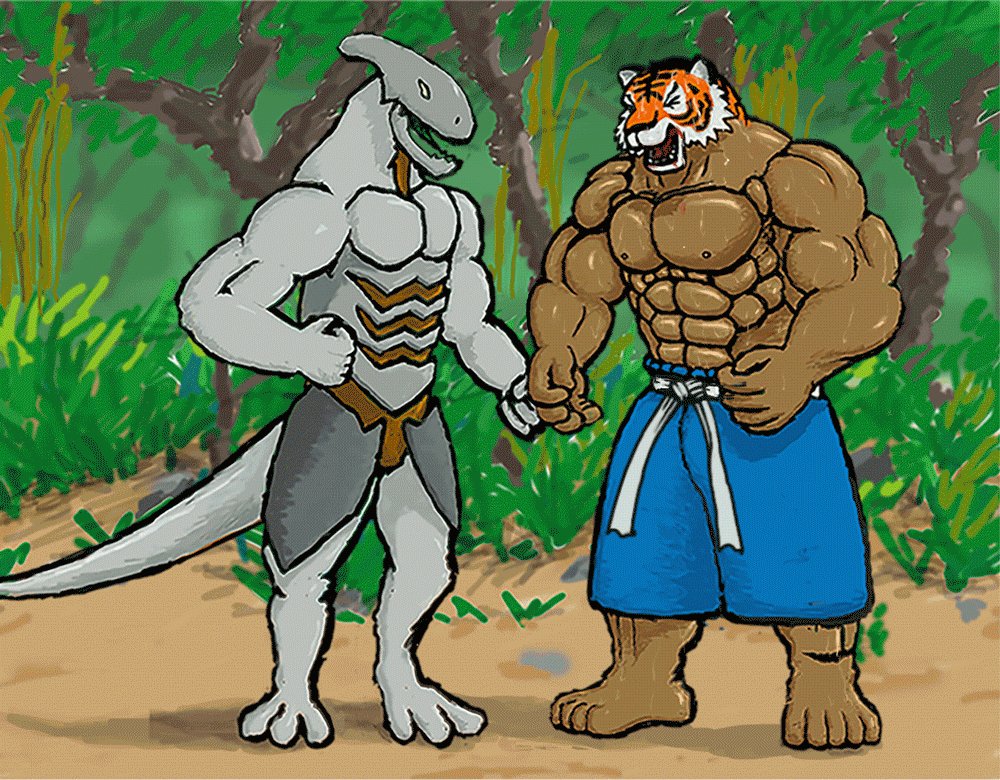 Tigermercenary's tweet photo. [R-18] Battle in Wild 2 #虎 #muscle #kemono #tiger #筋肉 #boxing #肌肉 #とら #腹責め https://t.co/MMTYiBydww https://t.co/VTpodBLuzw