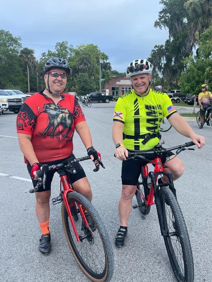 Today’s J/J cycling adventure took us off road to The Wild Palatka! Shoutout to UnpavedAttitude for 36 miles of pavement, bricks, gravel road, dirt road, grass trails, fence crossings, a state park, and beautiful scenery… #liveagreatstory #letthegoodmilesroll #TeamD2