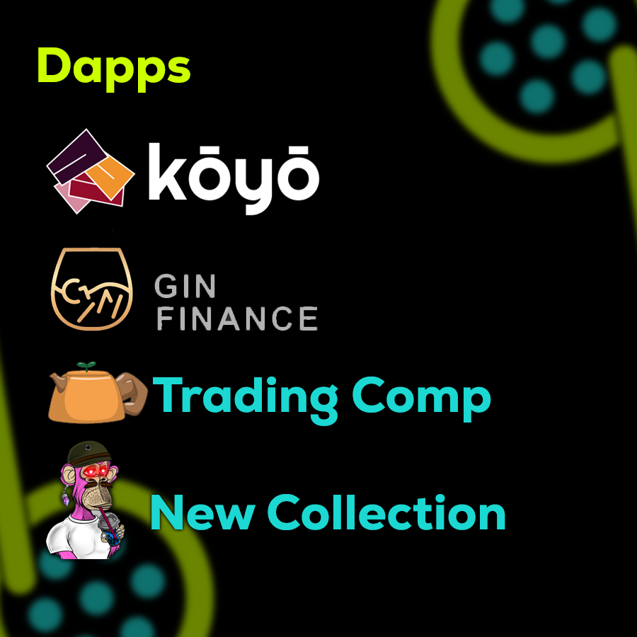 SANDTR0UT's tweet photo. @KoyoFinance launched their staking token and is set to add lending soon too
@ginfinance_  added several new pools for some farming opportunities
@OolongSwap is hosting their 3rd trading competition with $OLO rewards for the top 100
@BobaApes is live minting their new collection https://t.co/0Zrdlhcy0b