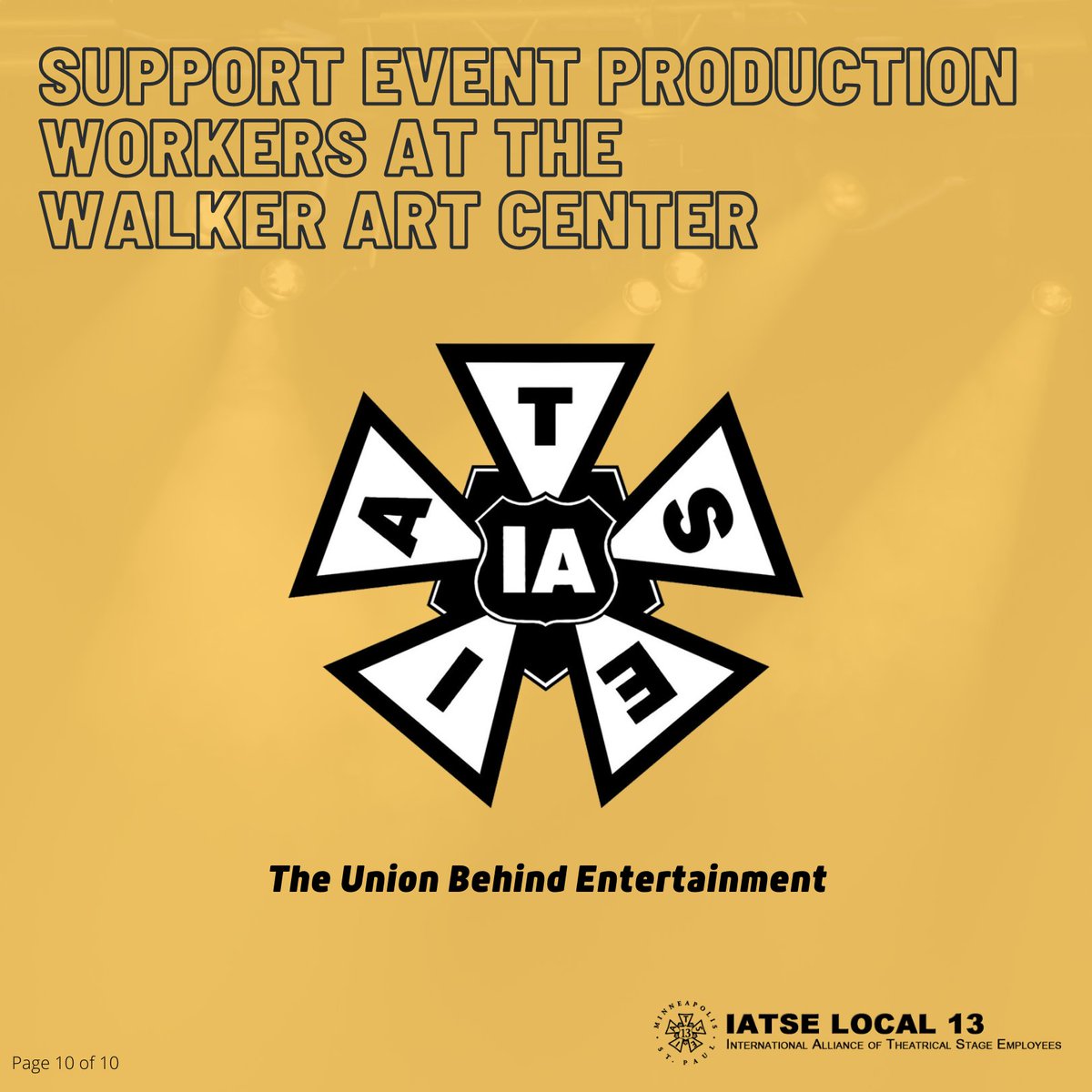 IATSE13's tweet photo. Why are @walkerartcenter event production workers flyering @RocktheGarden today? A thread 🧵 https://t.co/c4bALqUJki