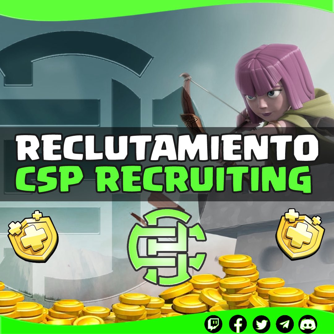- Esta temporada estamos reclutando jugadores desde TH11 a TH13,  Si eres jugador activo, te gusta competir y ganar premios ven,  escríbenos y se parte de nuestro clan.  Cada mes diferentes eventos, Jugador del mes, Top Donador, Top en subida de copas, pases de oro y más.