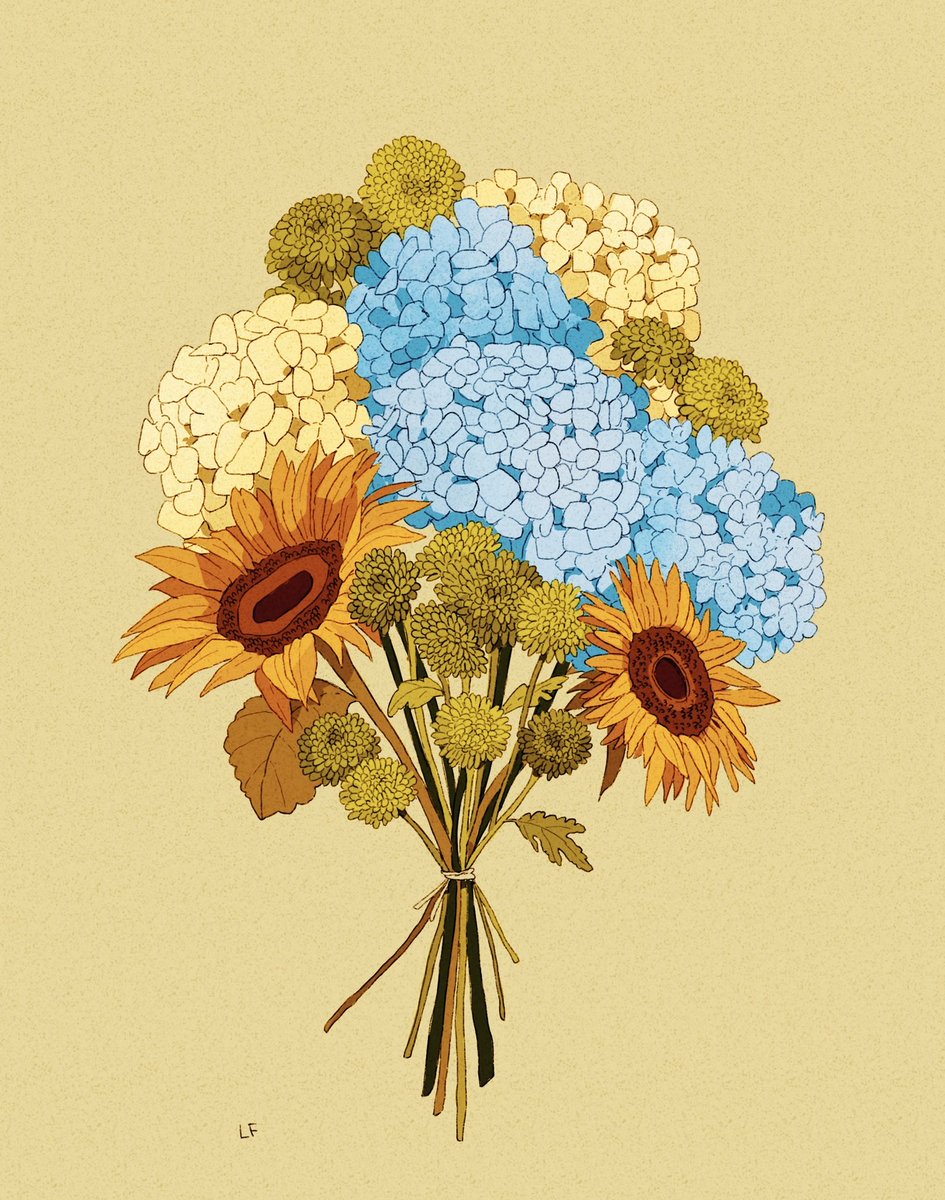 Hydrangea, sunflowers, and mums commish