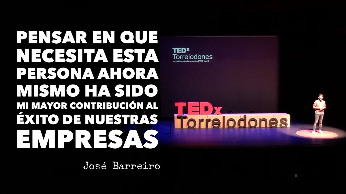 Vocación de servicio…

“Pensar en que necesita esta persona ahora mismo ha sido mi mayor contribución al éxito de nuestras empresas.”

#TEDxTorrelodones