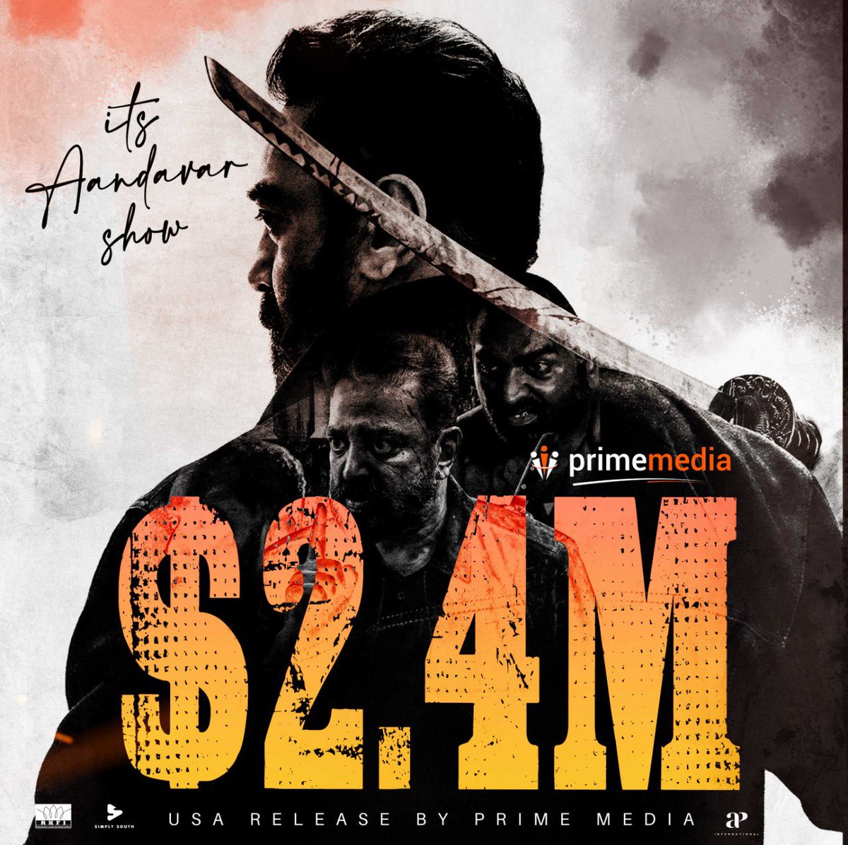 PrimeMediaUS's tweet photo. #Vikram heading to next big milestone, just crossed $2.4M in 🇺🇸 https://t.co/nTIyH2EaZi