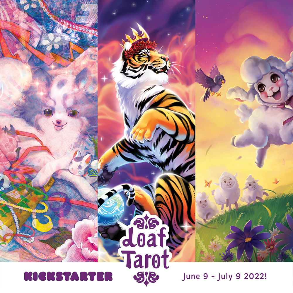 LoafTarot's tweet image. Here are three more beautiful cards from Loaf Tarot!

The Empress by @drawingkit
The Magician by @feathercritter
The Hierophant by KeriRudiger(.com)

Our deck is currently funding on Kickstarter! We've even met some stretch goals! Go have a look at it! ✨🐾
