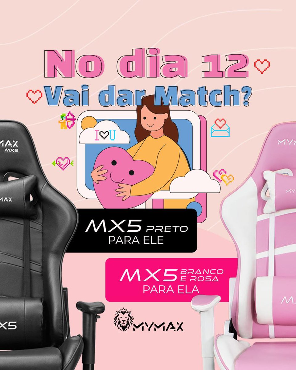 Greatteambr's tweet photo. Será que no dia dos Namorados vai dar Match? É CLARO QUE SIM💖
✅ Encosto com inclinação de até 180 graus
✅ Estrutura metálica
✅ Ajuste de altura
🔗 Corre lá na Loja Ofical #Mymax no @MercadoLivre e garanta a sua: https://t.co/xPsjcgA5a5
#GoR10Team #publi https://t.co/ngJWkhbqVf