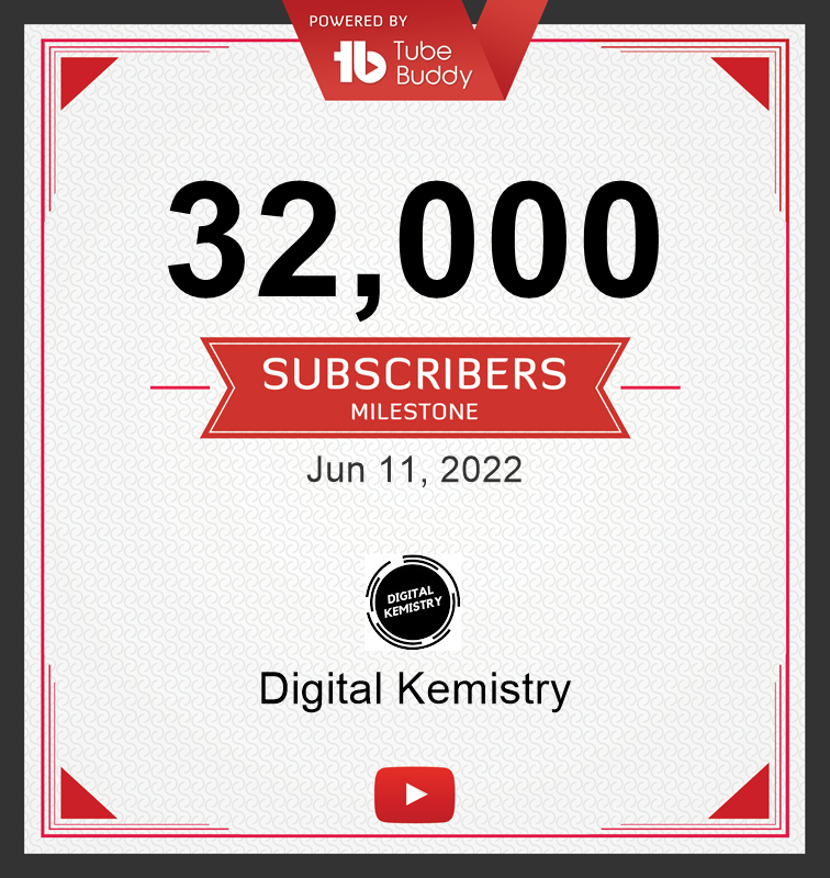 KemistryDigital's tweet photo. 32k Subscribers on Chemistry YouTube Channel
Digital Kemistry
 #chemistry #32ksubscribers #32konchemistryyoutube #32kmilestone #digitalkemistry #bestchemistry
#pakistanichemistryyoutuber https://t.co/qPTeVu12Uj