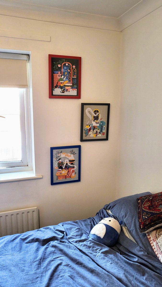 TheAlexFranklin's tweet photo. Finally got around to framing and hanging my @cannedcabbage Witch &amp; Cat series prints 🤩 https://t.co/10naDGPGJ0