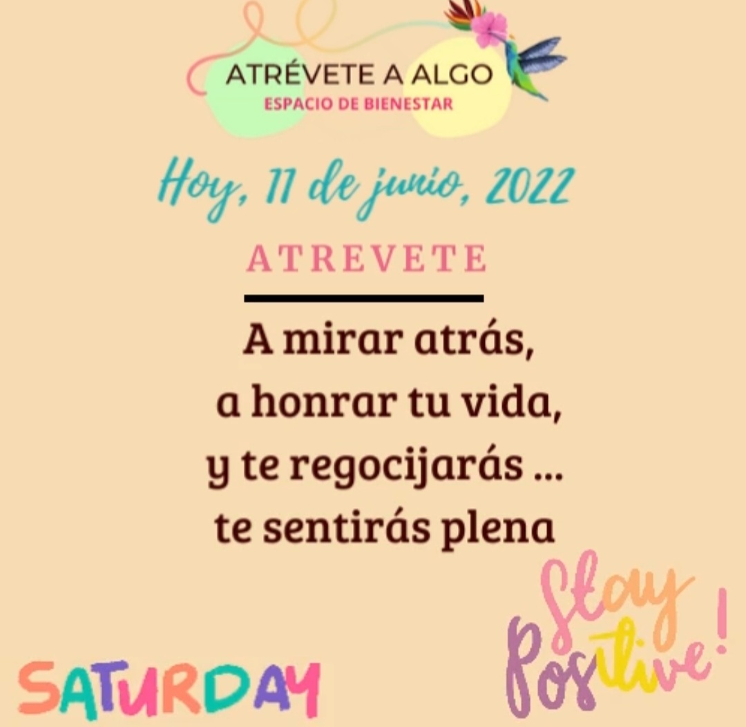 AtreveteaAlgo's tweet photo. Atrévete a Algo! Mira hacia atrás y siente agradecimiento por cada espacio, persona y  experiencia que estuvo en tu vida en un pasado, eso fue el principio de tu AHORA. Honra cada momento, cada instante siente esa tranquilidad que te da el intentar, el creer! #fe https://t.co/7JUlbuLofv