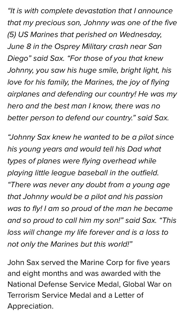 RIP Captain John Sax, son of former MLB All-Star Steve Sax.