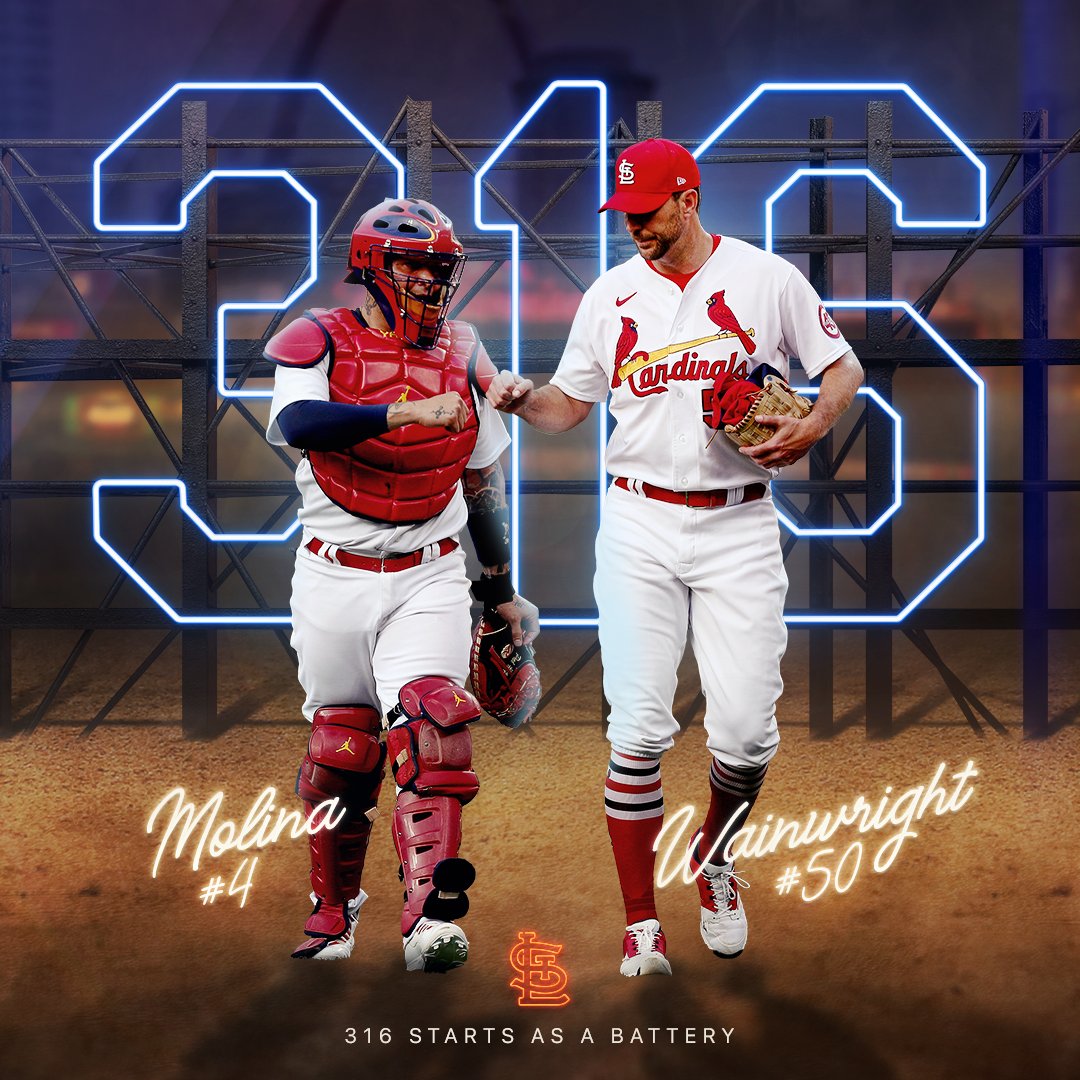 St. Louis Cardinals on X: 3⃣1⃣6⃣ Yadi and Waino have tied