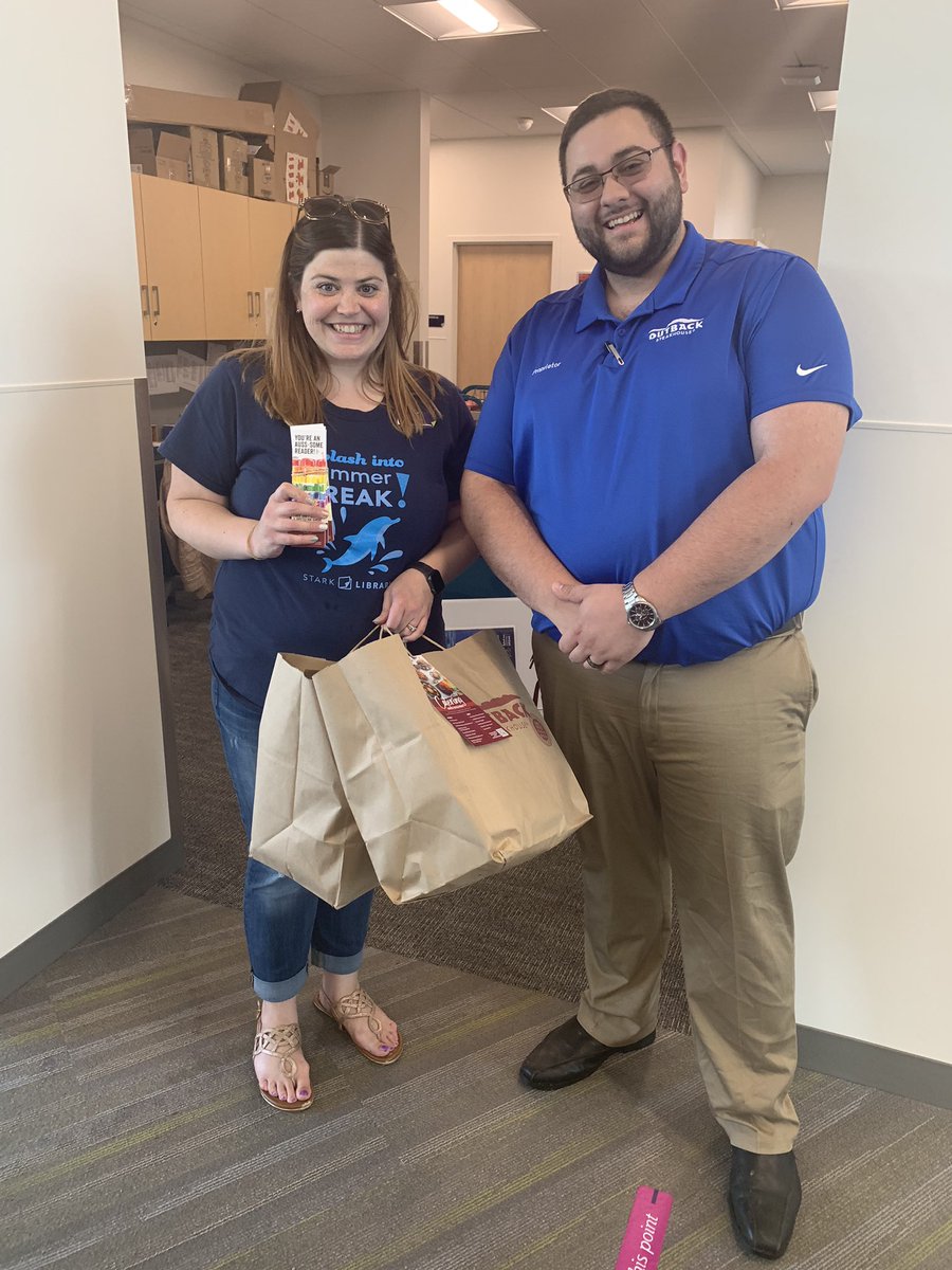 Just saw the most amazing random act of kindness. I was picking up some books and the local <a href="/Outback/">Outback Steakhouse</a> owner stopped by to give free meals to the <a href="/StarkLibrary/">Valentina Veltroni</a> Jackson Community Branch staff as a thank you for all they do for the community. They were so surprised!

How beautiful!