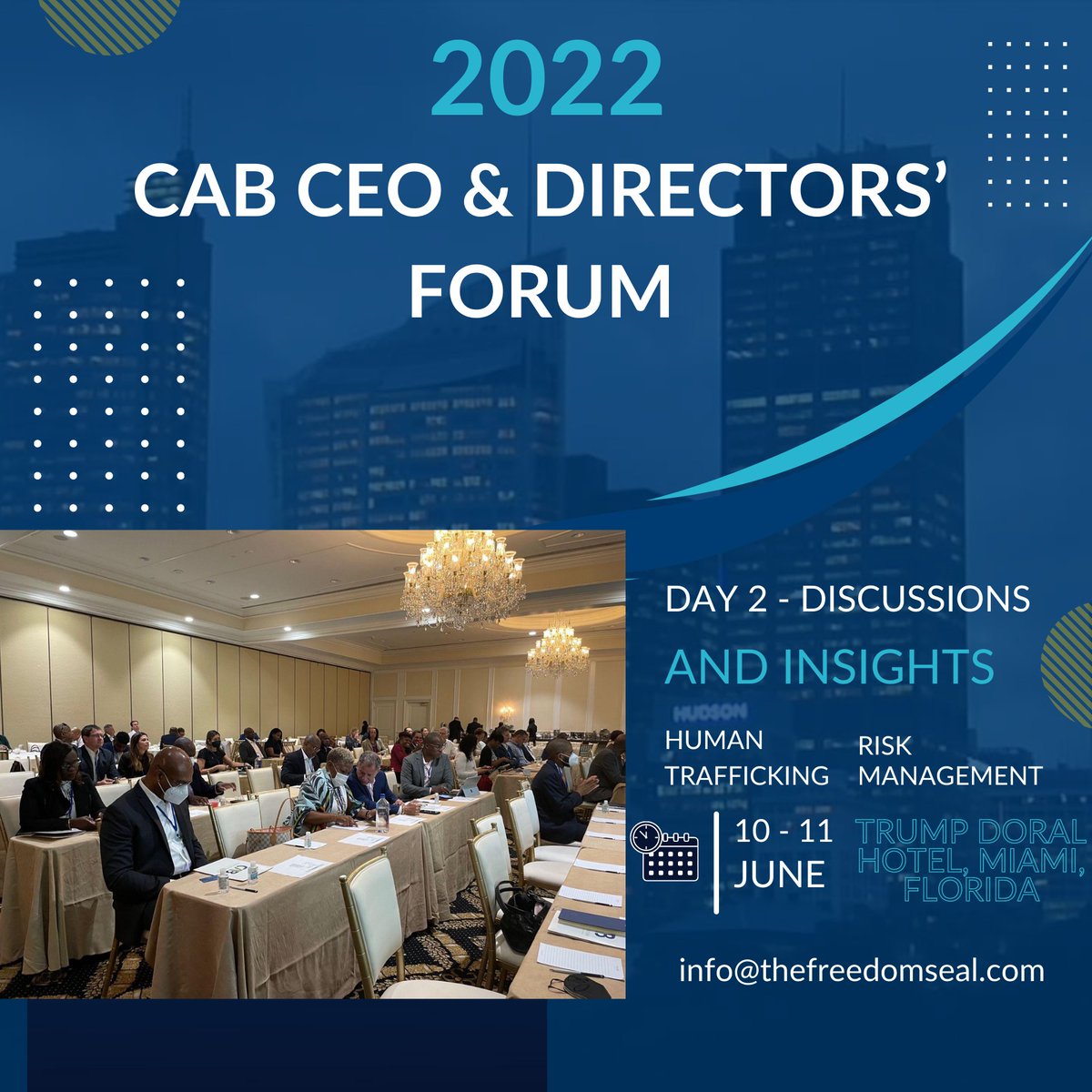 We are proud to introduce <a href="/TheFreedomSeal/">Freedom Seal</a> to the Caribbean Market! Thank you <a href="/CABAssoc/">Caribbean Association of Banks, Inc.</a> for Day 2!
#FreedomSealGlobal #EarnTheSeal #HumanTrafficking #RiskManagement #AntiMoneyLaundering