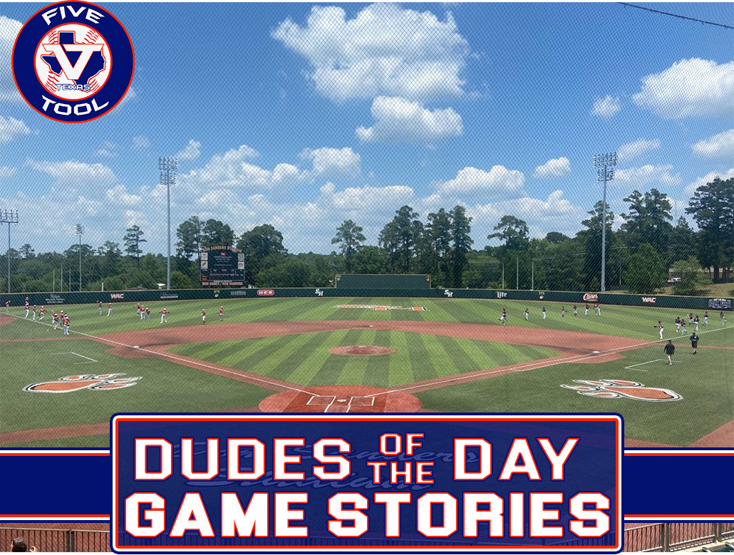 FiveToolTexas's tweet photo. Dudes of the Day/Game Stories: @FiveTool Five Tool Texas SHSU (June 9, 2022) feat: @hhovater21 @stryker_blevins @MatthewReynozo + » LINK https://t.co/h4Pqh7mwOB https://t.co/7Gf2lJJscS
