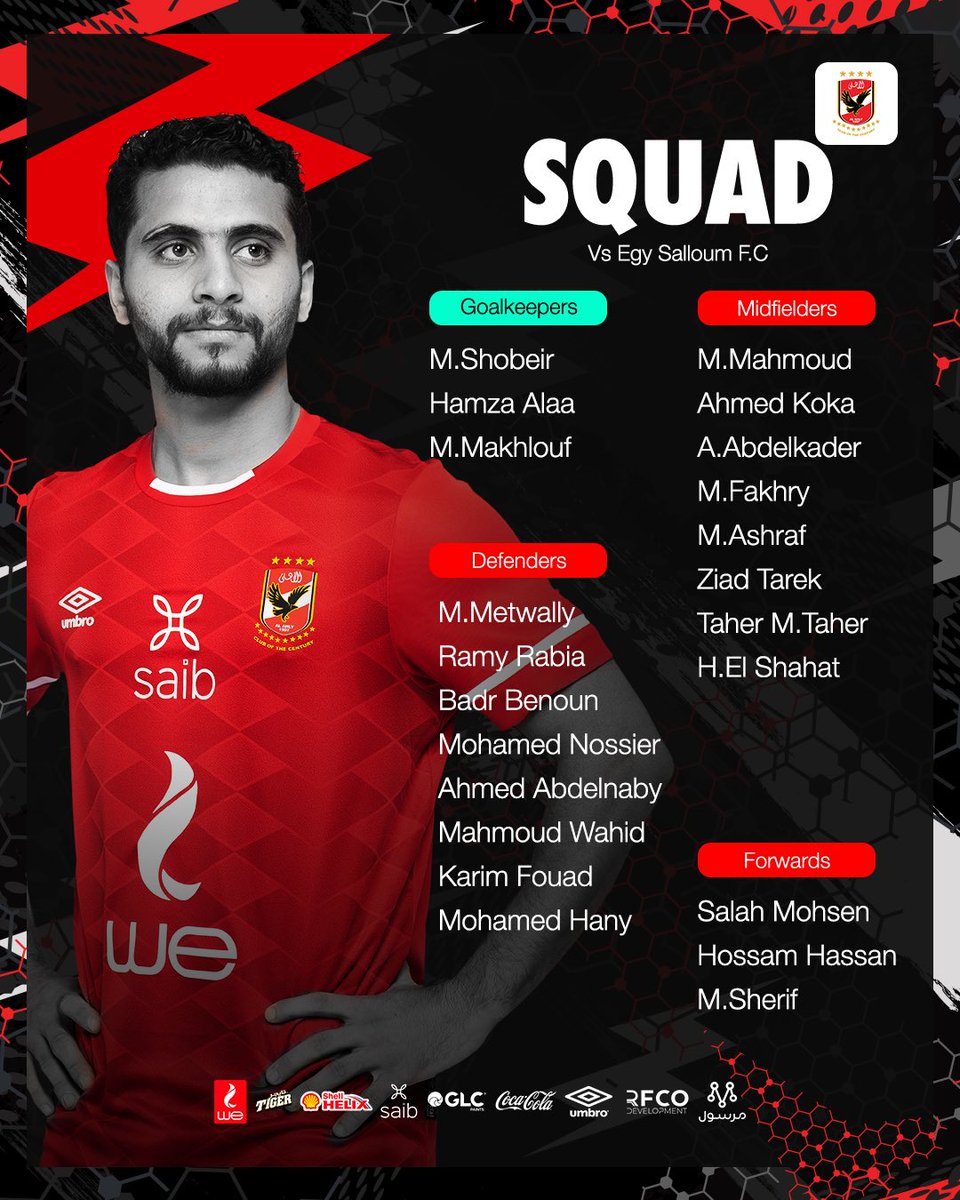 AlAhlyEnglish's tweet photo. 📋 S-Q-U-A-D 📋

#YallaYaAhly https://t.co/Za58a1HCj6