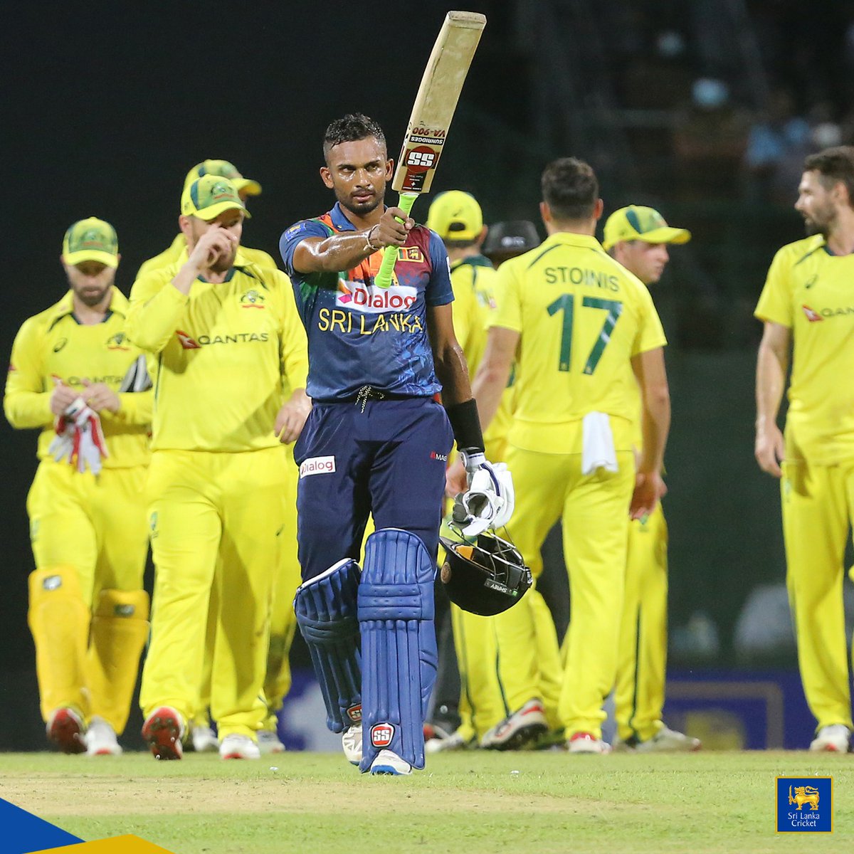 OfficialSLC's tweet photo. Chasing down 59 in the final three overs is the most scored by any team to win a game in the last three overs. 🤩

#SLvAUS #CheerForLions https://t.co/CKTVfnrcLz