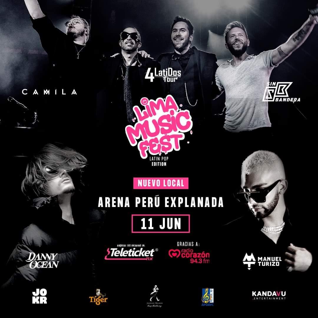yesy1416's tweet photo. Es hoyyyyy!!! 😃 
Un concierto más a mi lista de Conciertos 2022
#limamusicfest #Sinbandera #camila #ManuelTurizo #dannyocean https://t.co/82MjI0MbIB