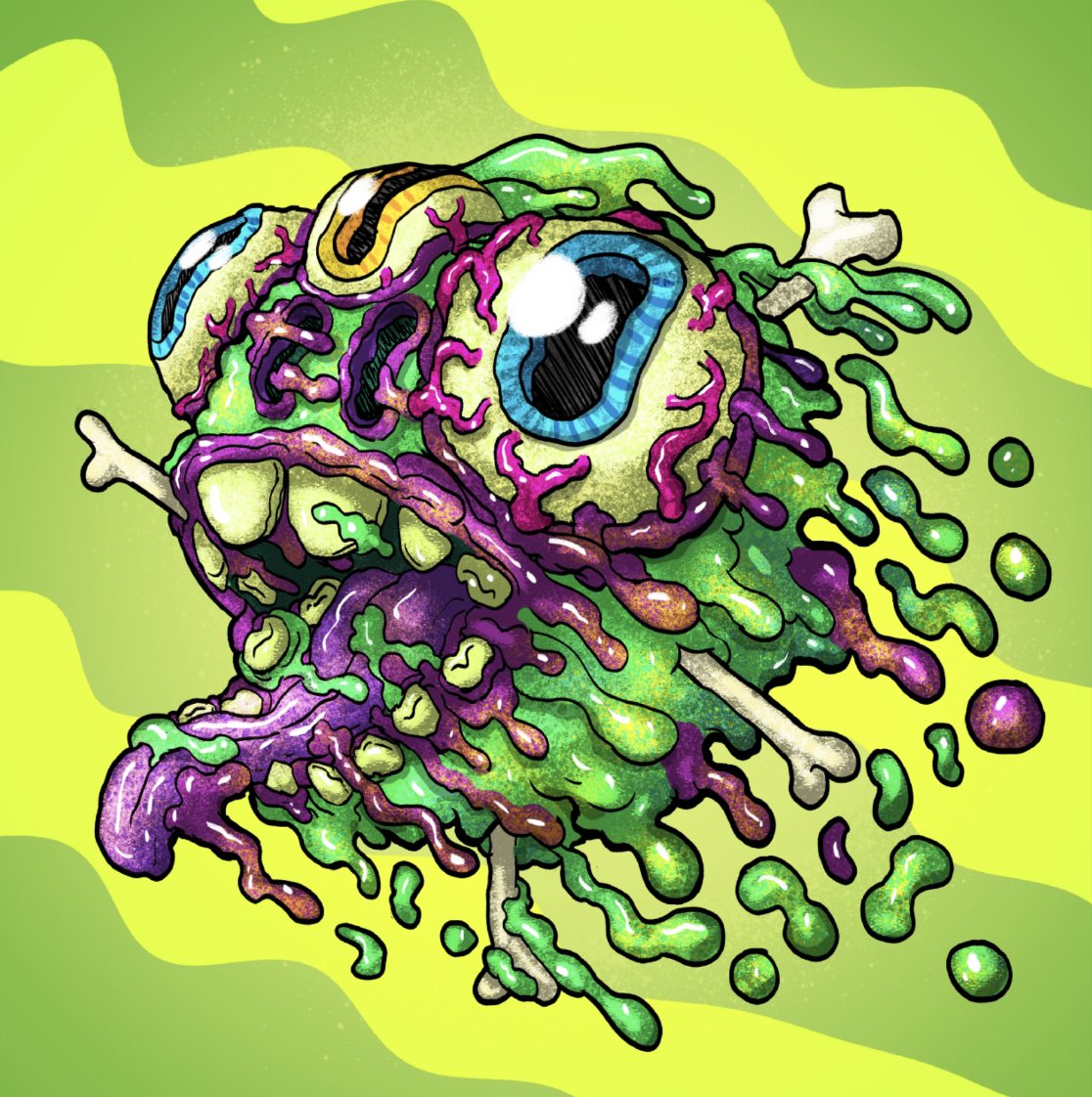 DumpsterDorks's tweet photo. A closer look into our rad SLIMEBALLS! It’s one per Dork owned. how many will you have? https://t.co/N5OhHvAcrm