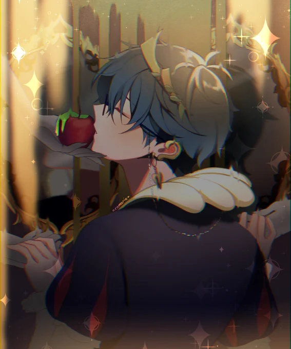 Ike Fanzine entry, with the theme of fairy tales 🍎✨

View the whole zine and more of @Quilldrencord 's birthday projects here! ➡ https://t.co/3CfaKb89Qs

#Ikenography #IkeBirthday2022 