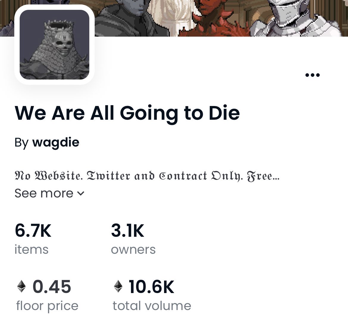 The We Are All Going To Die Nft project was right 😭😭