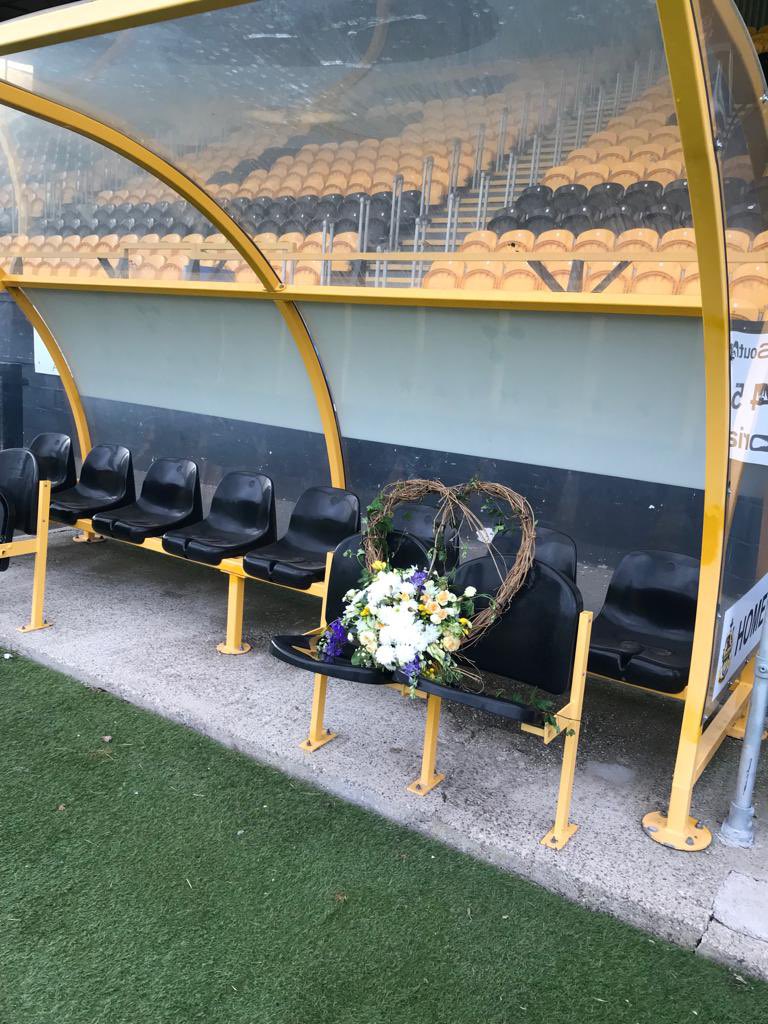 A beautiful floral tribute to Billy Bingham left at the ground today.