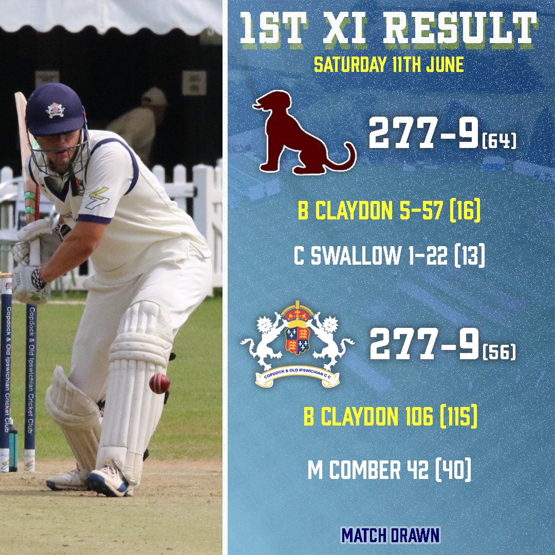Ben Claydon. What a player. 5 wickets &amp; 106!

Another narrow, nail-biting 1st XI game.