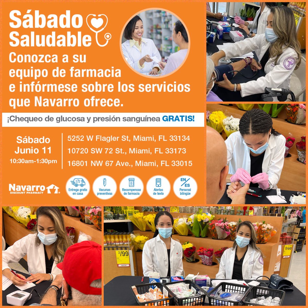 Healthy Saturdays or Sábados Saludable….what a great way to connect with our communities offering free Blood Pressure and Glucose screenings to guide them on their path to better health! We are always here for you!🧡