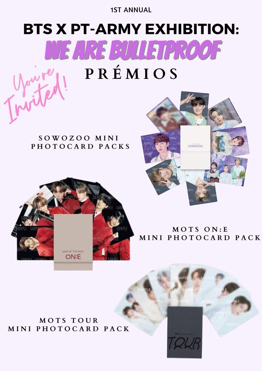 OmelasV's tweet photo. BTS X PT-ARMY EXHIBITION: We Are BulletPROOF dia 24 de Julho(Lisboa)

💜Prizes!💜 Informação sobre prémios e como ganhar!

Faz já a tua inscrição: https://t.co/IP768FToB6

Para dúvidas: https://t.co/yRIwu9yL60

Pls follow: @btseventspt 
@BTS_twt
#BTSxPTARMYBulletPROOF #BTS_Proof https://t.co/V758qY2u8i