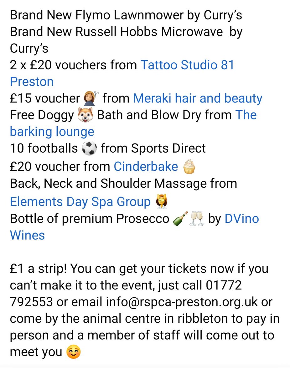 1 week to go until our summer fair at Longridge Civic Hall. Look at the wonderful prizes we have in our Raffle 😯
The event will be on from 10am -4pm! 
So many local business' with their stalls. 
Entrance Adult £2 Child £1 
We look forward to seeing you!
#OneFunDay