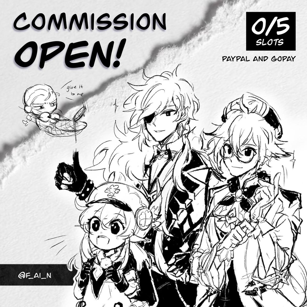 Commission open for limited slot! If you have any questions, you may comment down below!

To order, please fill out this form:
https://t.co/JhAVTgEKw6 