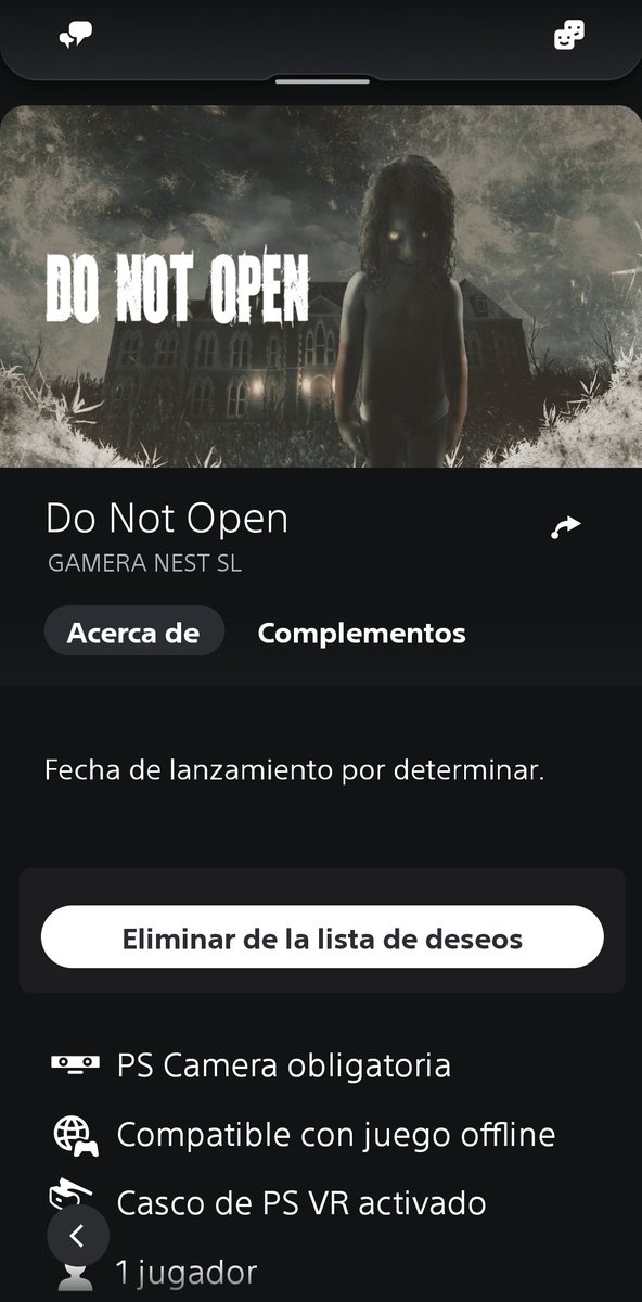 AdriaHernan's tweet image. Ay, ay, ay. Que me da algo. Que Do Not Open ya está en la wishlist de PS Store. En nada en la de Steam.
#donotopen