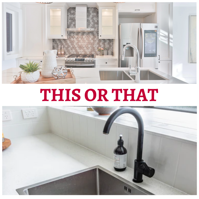 Sure, a single kitchen sink is great, but are two better than one? Let us know which you prefer!👇 #ThisOrThis #KitchenInspo
